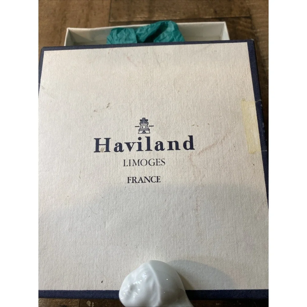 Haviland‎ Limoges France 1981 Christmas Ornament Noel Ice Skater Porcelain Vtg
